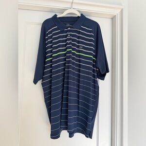 Vineyard Vines Navy and Gray Striped Polo